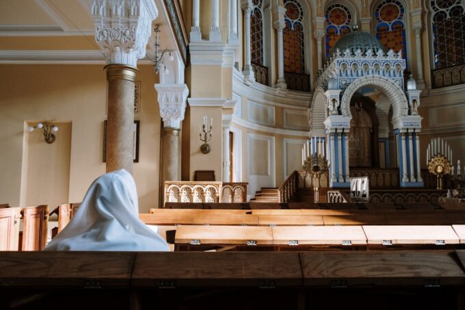 Inside the Synagogue woman